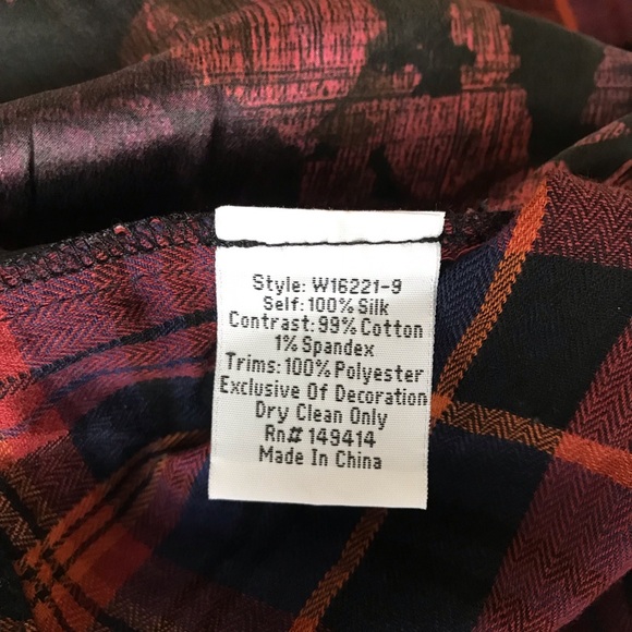 Johnny Was Silk Mulberry Rose Print Mixup Shirt Western - Picture 11 of 14